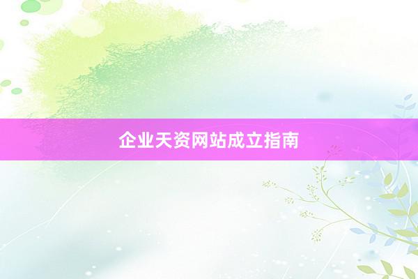 企业天资网站成立指南